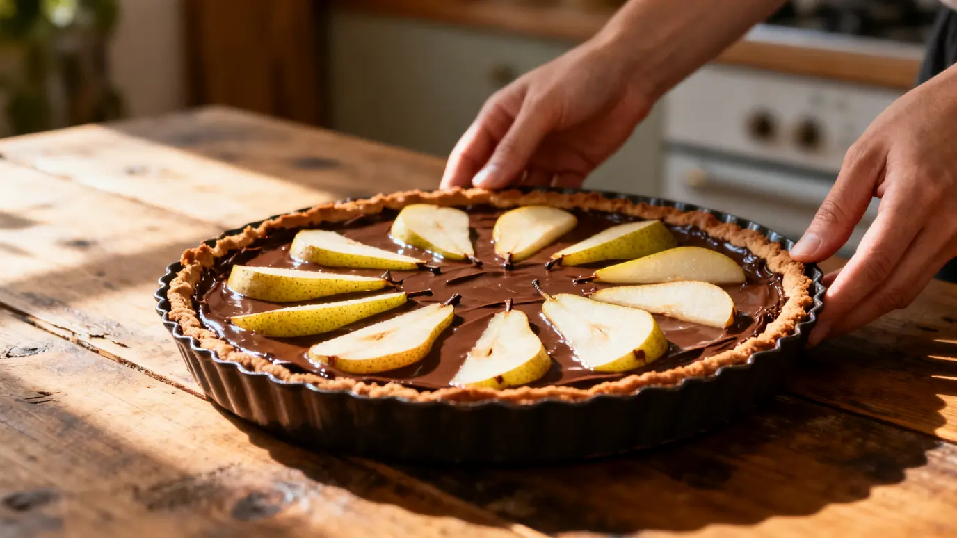 Tarte poire chocolat : recette facile et gourmande