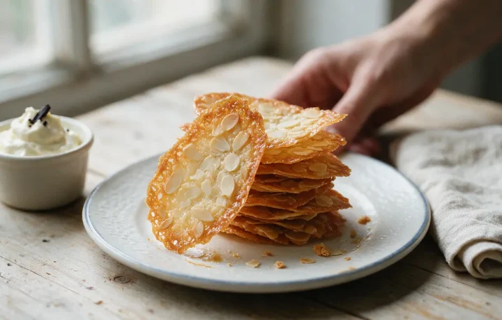 Tuiles aux amandes croustillantes : recette facile et légère