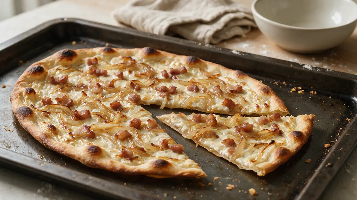 Pâte flammekueche recette : facile, fine et croustillante